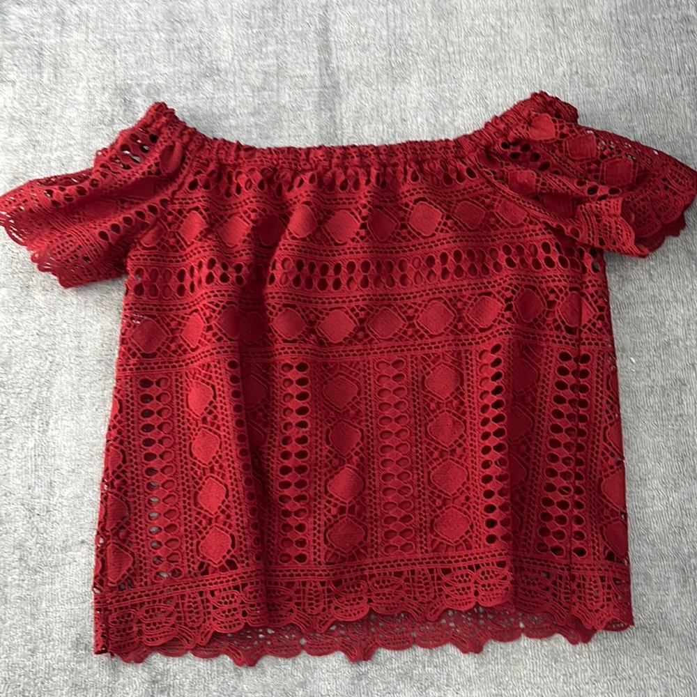 Beautiful off the shoulder rust Sunday In Brooklyn Top